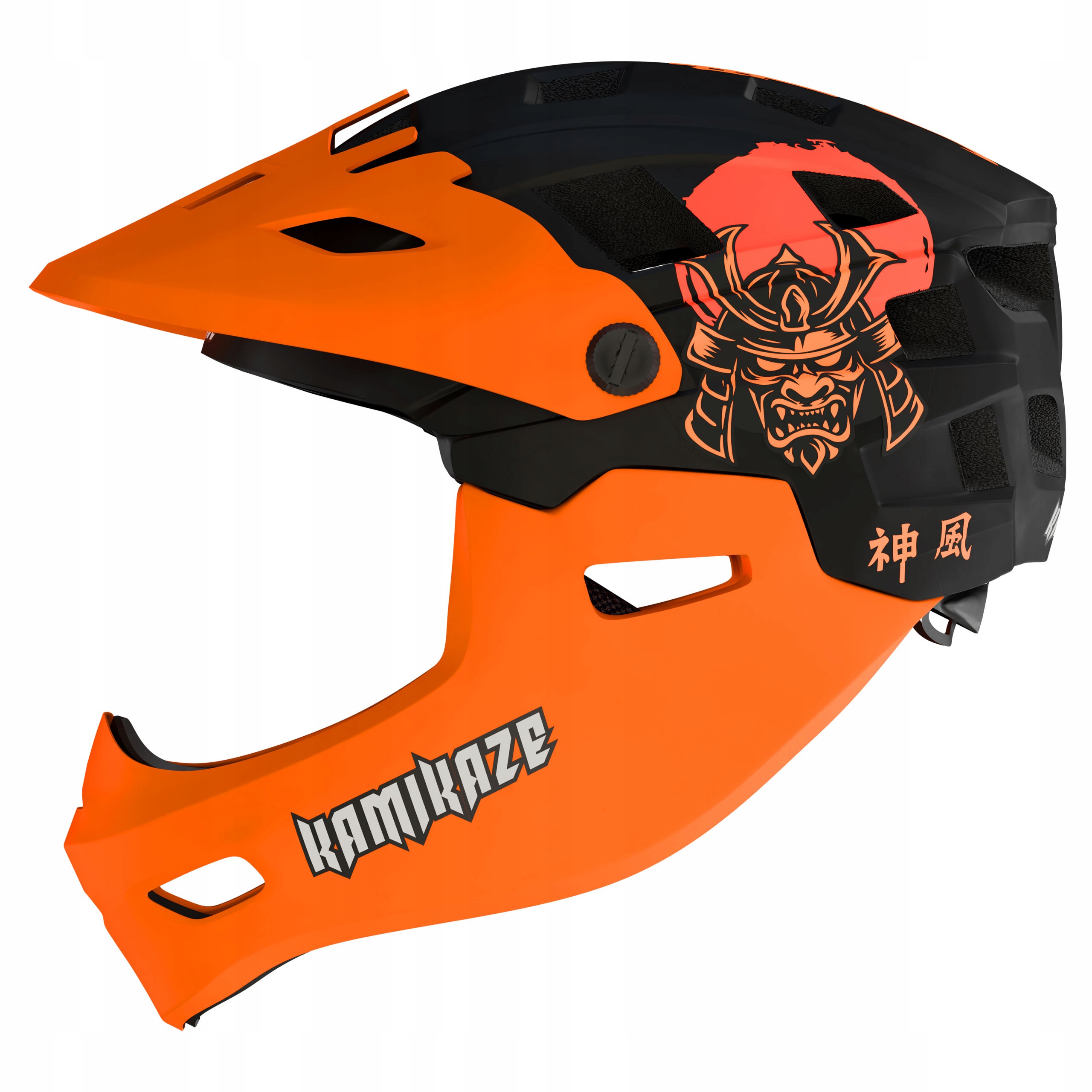 Plná přilba Kamikaze Ronin Oranžová velikost S