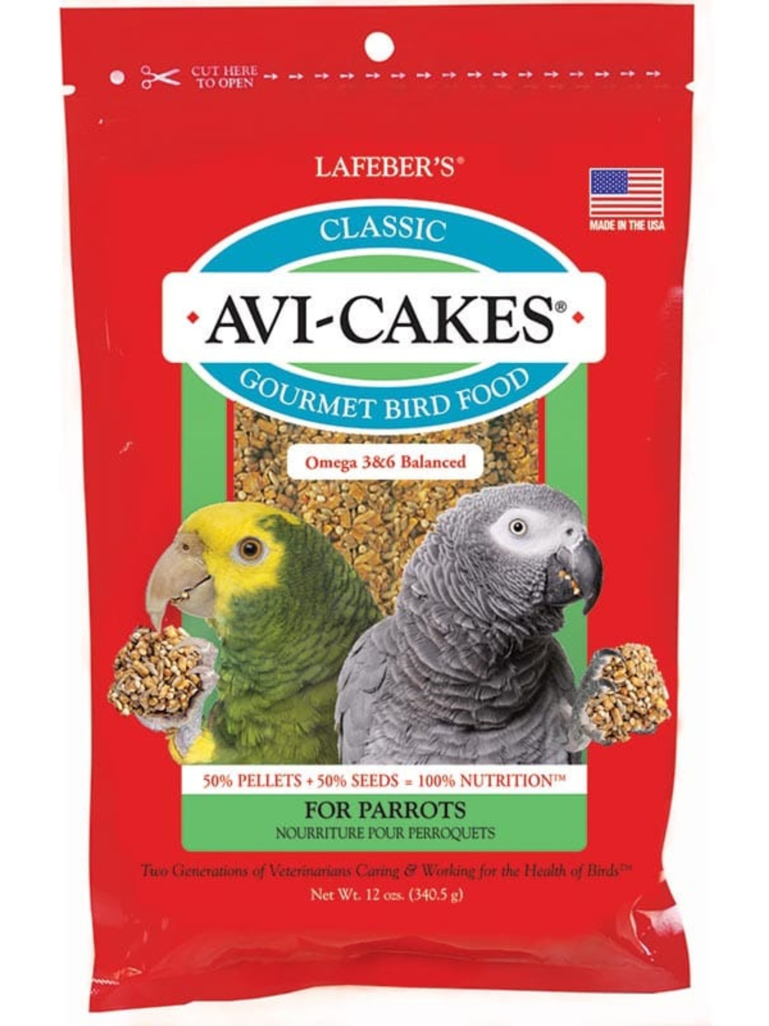 Levně Lafeber Original AviCakes for Parrots – Krmivo: zrno s granulemi pro papoušky