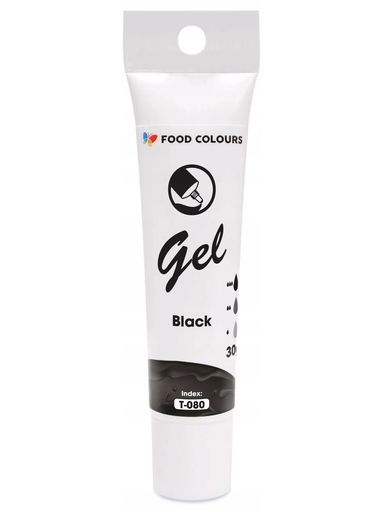Levně Food Colours Gelové barvivo tuba T 080 Black černá 30 g