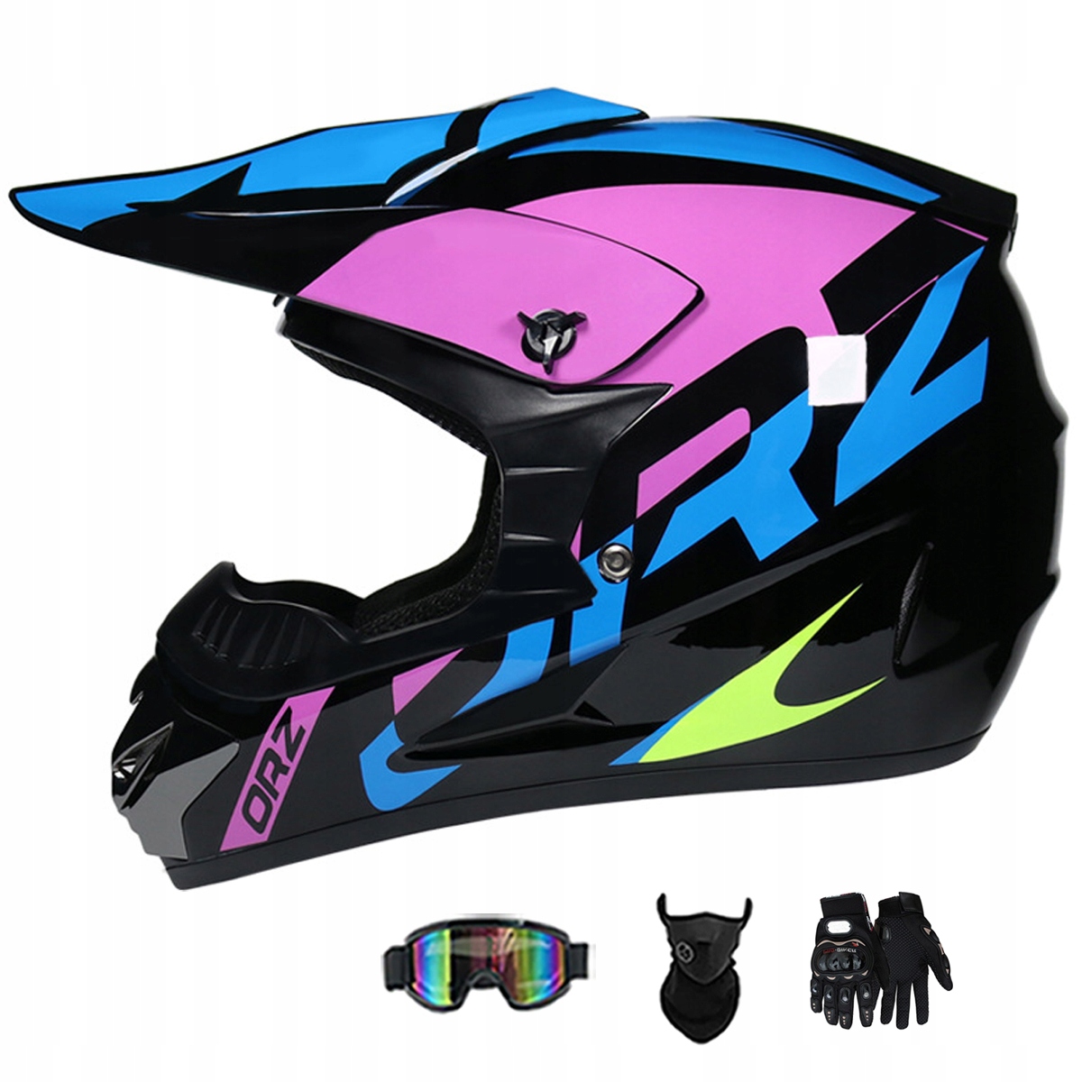 Motocyklová Přilba Lehká Enduro Quada Brýle Rukavice Maska M