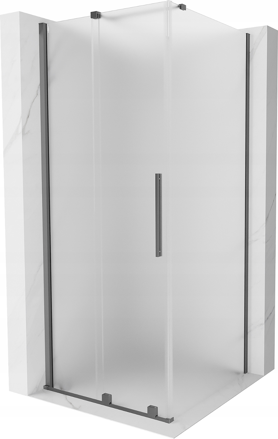 Mexen Velar Kabina Prysznicowa Rozsuwana 100X100 CM Szron Gun Metal
