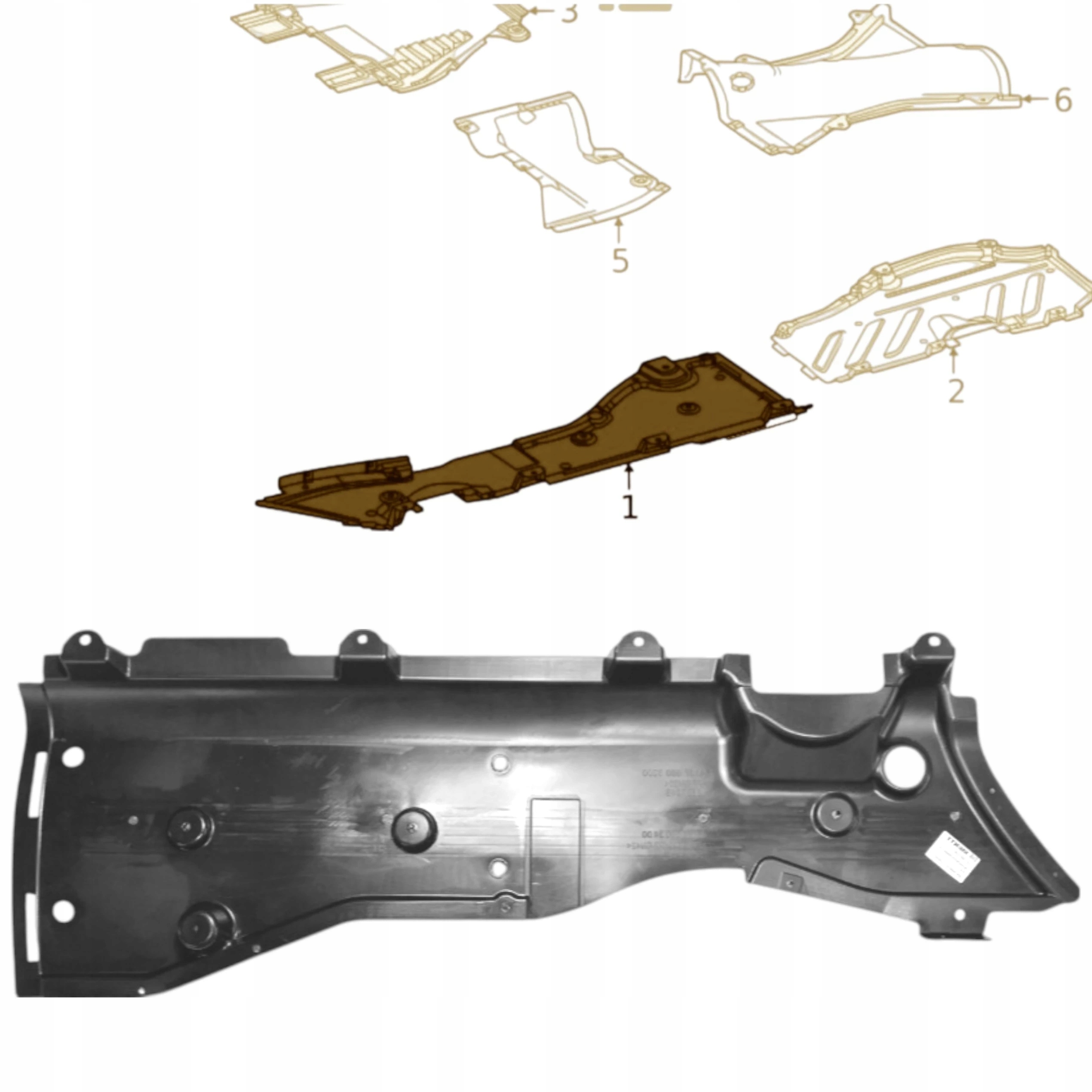 Mercedes Gle W167 Gls X167 2019+ Kryt podlahy levá přední část podvozku