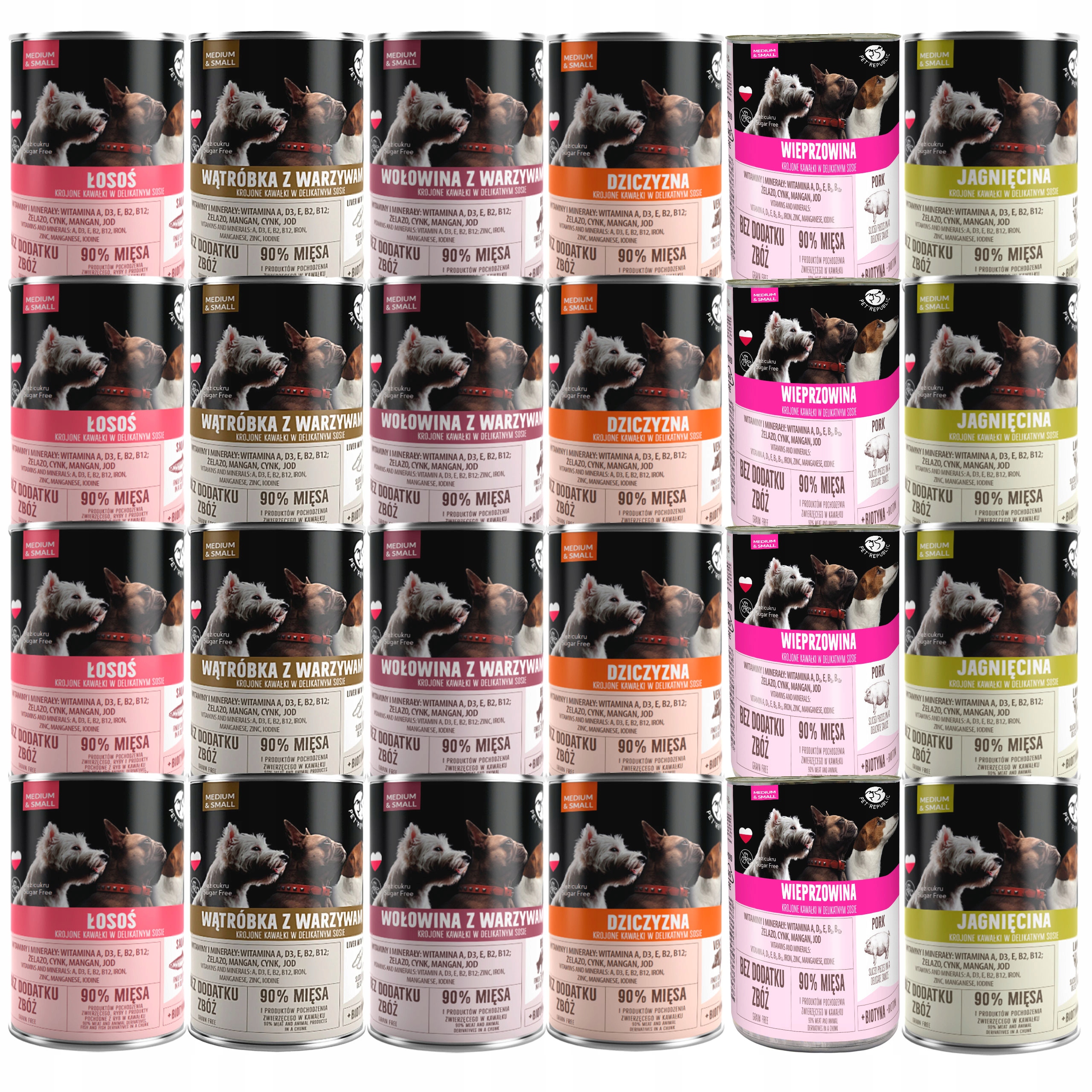 Levně Pet Republic krmivo pro psy mix chutí 24 x 400 g