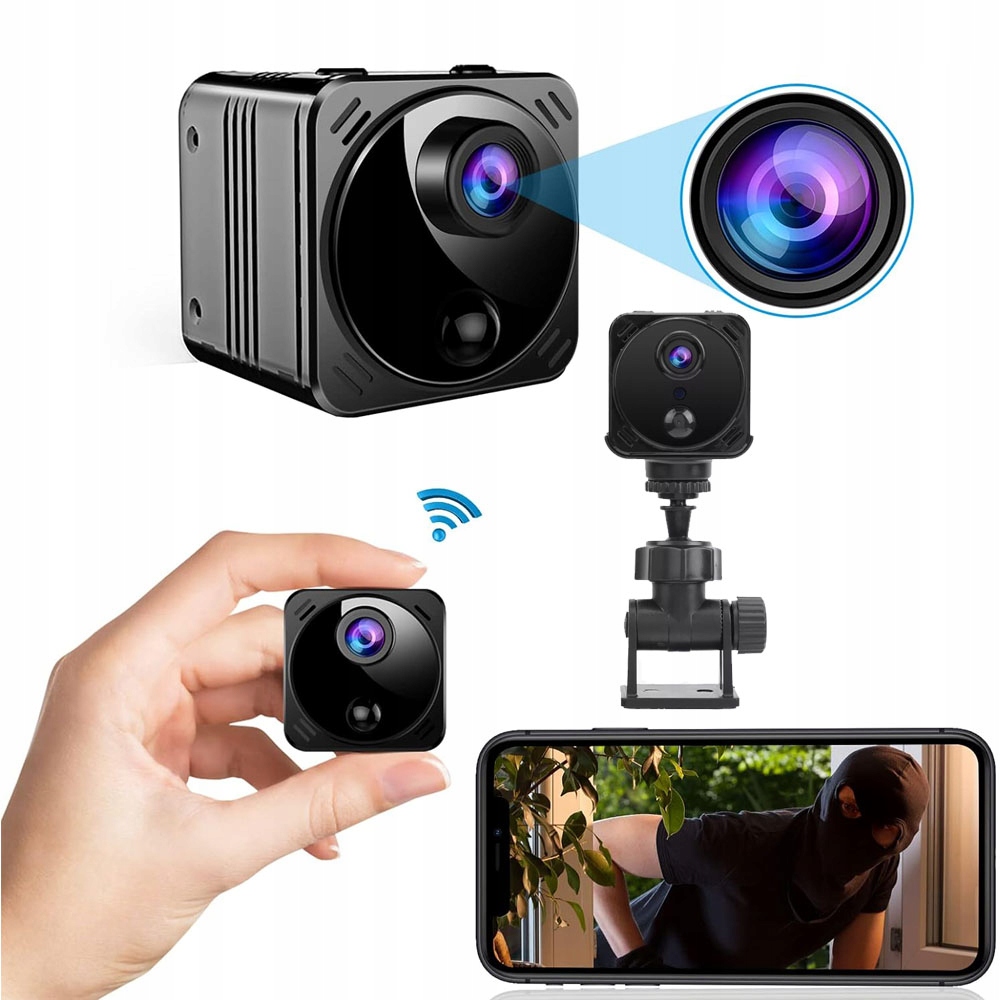 Mini Špionážní Kamera Full Hd Ai Detekce Pohybu Wifi 4K Skrytá Kamera