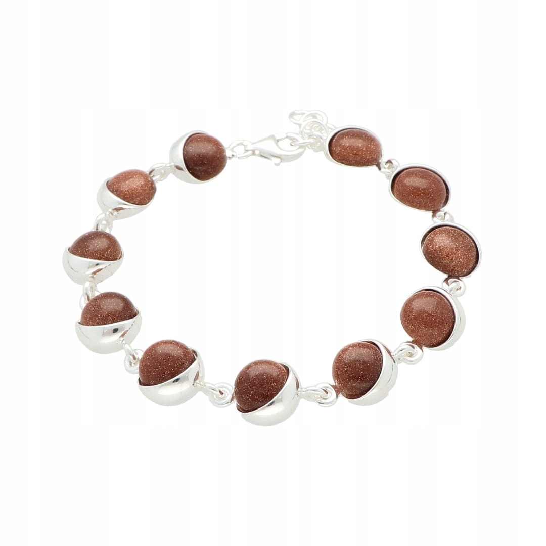 Kulatý náramek s pískem pouště stříbro