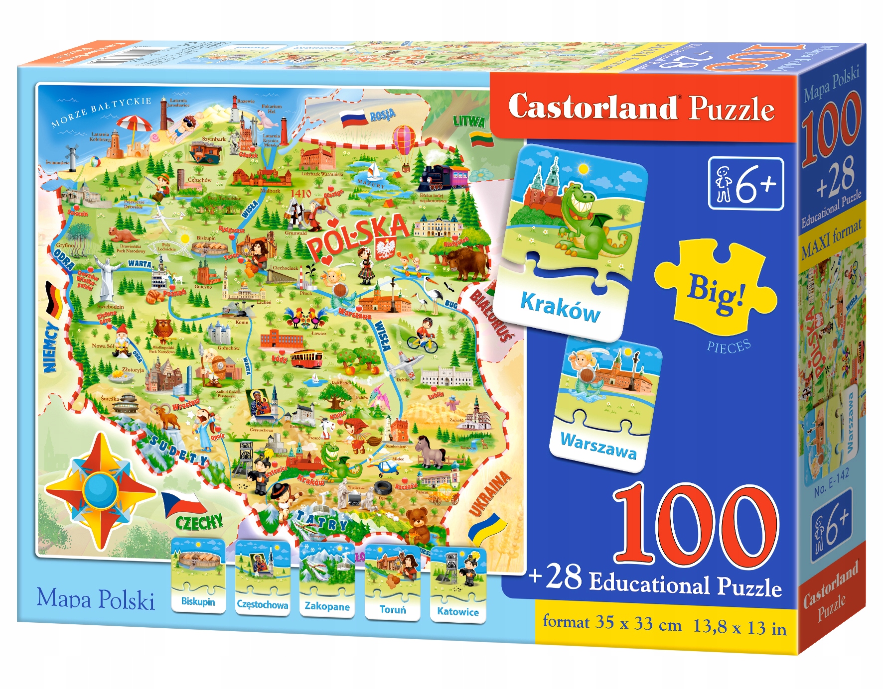 

Puzzle Edukacyjne Mapa Polski 100 el 28 el