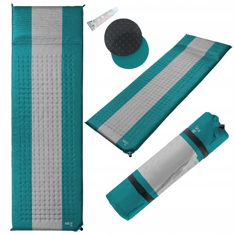 Mata Samopompująca Turystyczna Materac Karimata Kempingowa Pokrowiec Nils