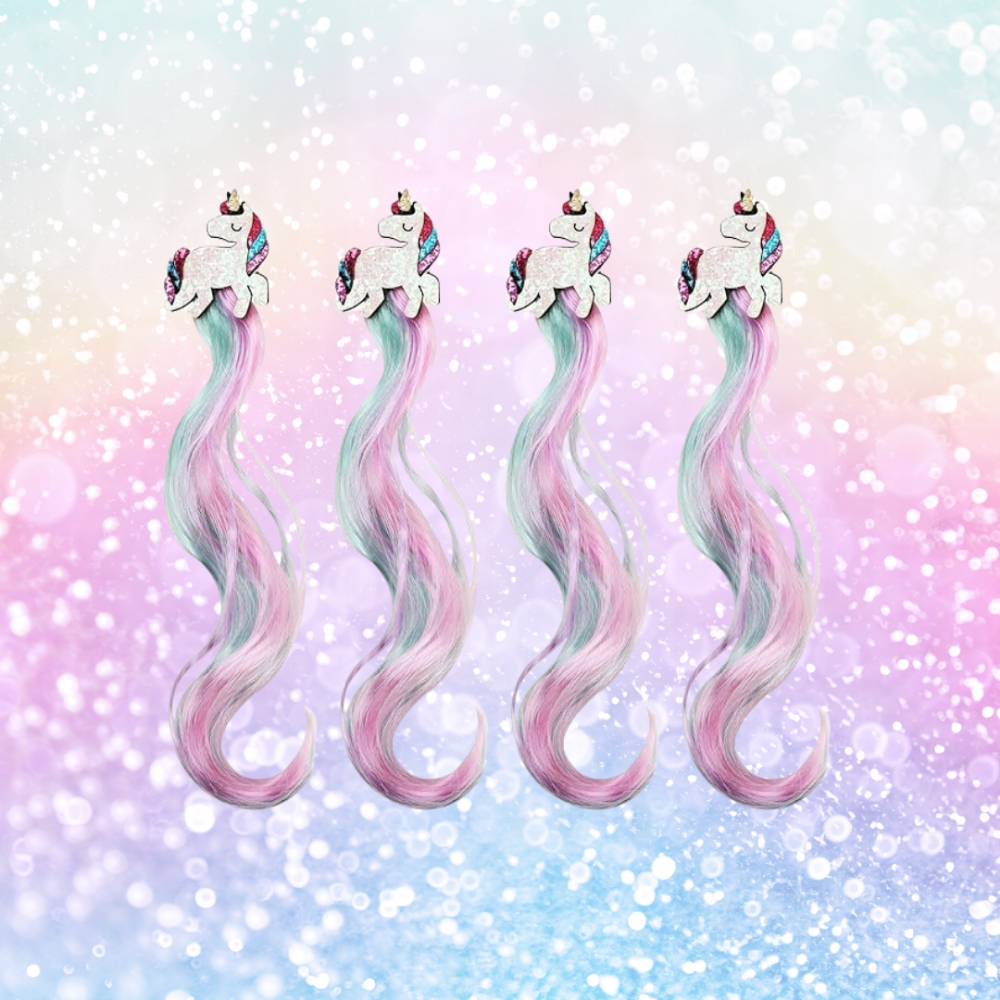 MEGADIDI Włosy TĘCZOWE JEDNOROŻEC klamra DOCZEPIANE Marka inna marka