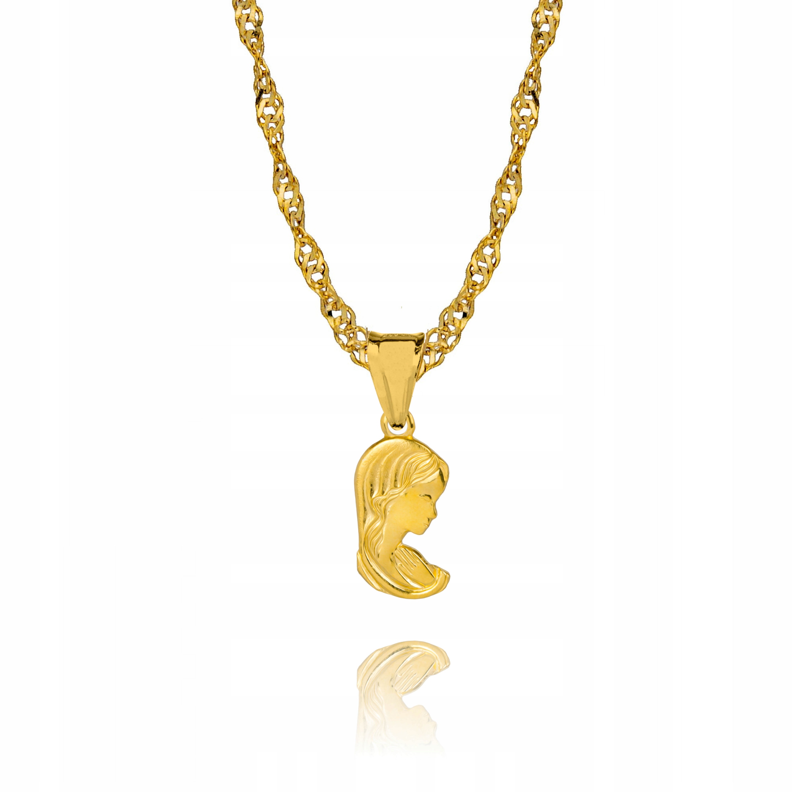 Zlatý řetízek stříbro Medailon Madona Matka Boží 50 cm Dedikace S3M27