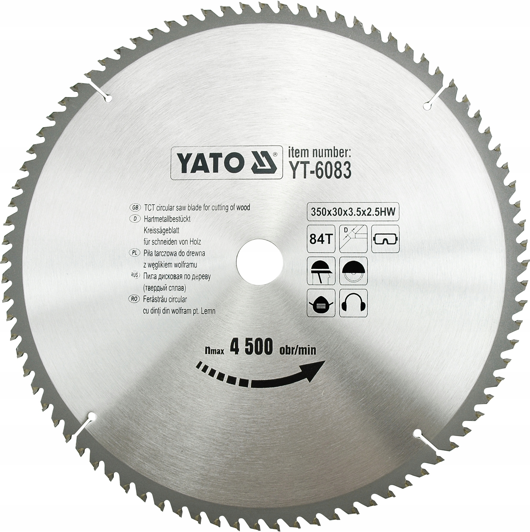 

Tarcza Do Cięcia Drewna Widiowa 350x30mm 84T Yato