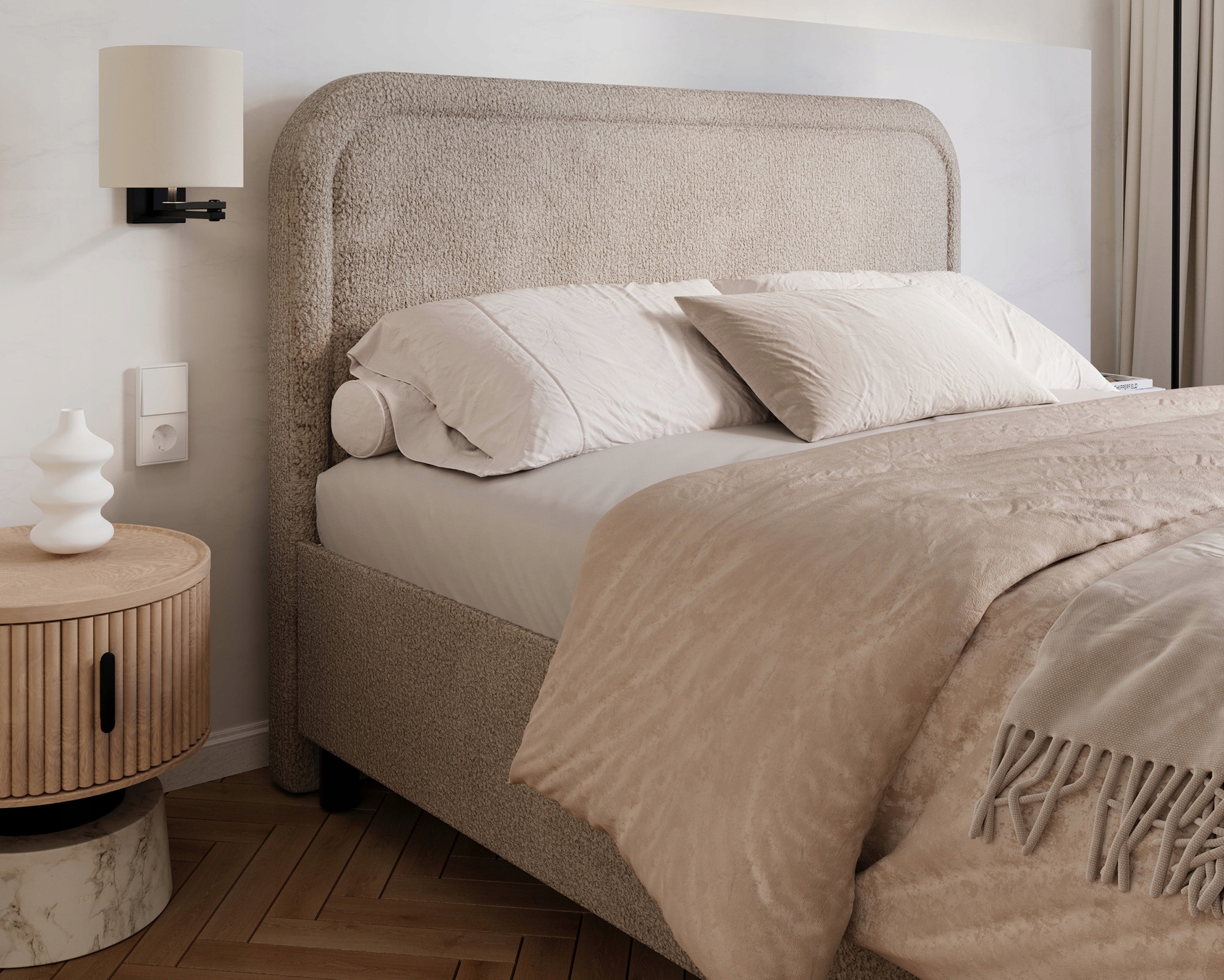 Čalouněná postel 140x200 s úložným prostorem a zvedacím roštem Baletto