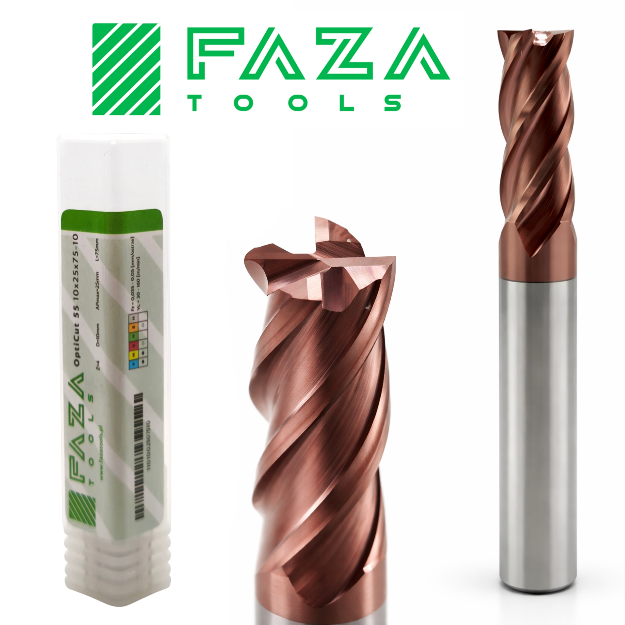 Frez Vhm węglikowy fi12mm 55HRC 4 ostrza 30x75mm Faza Tools OptiCut55