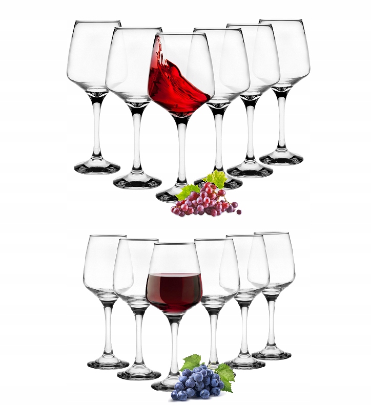 

12 Sztuk: 6 x Kieliszek Wino 360 ml 6 X Wino 300