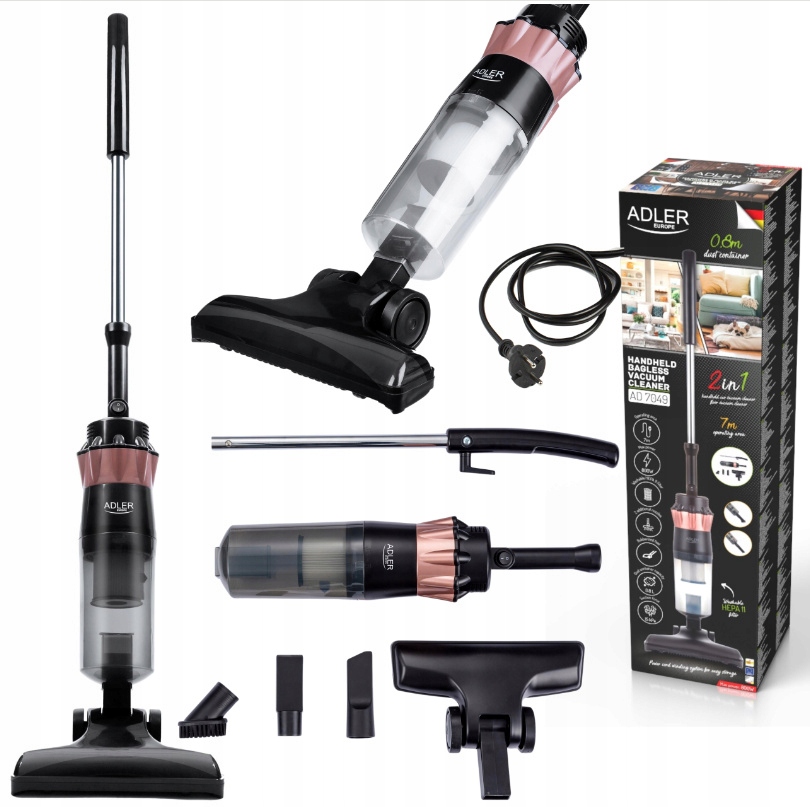 Odkurzacz Pionowy 2w1 Cyklonowy Bezworkowy Ręczny Sieciowy Samochodowy