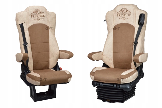 POKROWCE MERCEDES ACTROS MP4 MP5 SKAJ BEŻOWY/WELUR BRĄZOWY