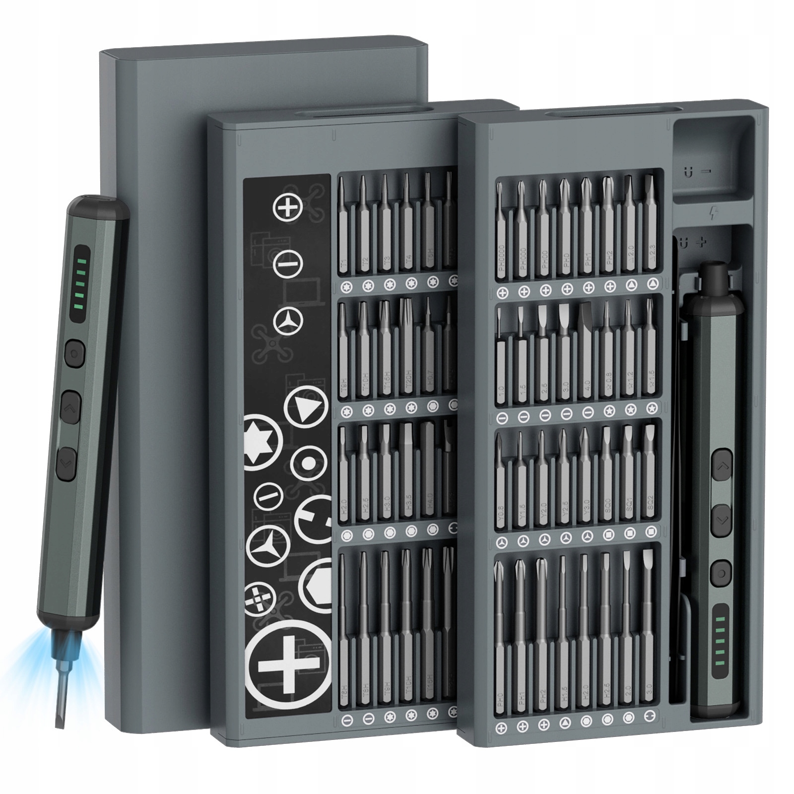 Wkrętak elektryczny zestaw wkrętaków precyzyjnych 68 W 1 czarny HDeye