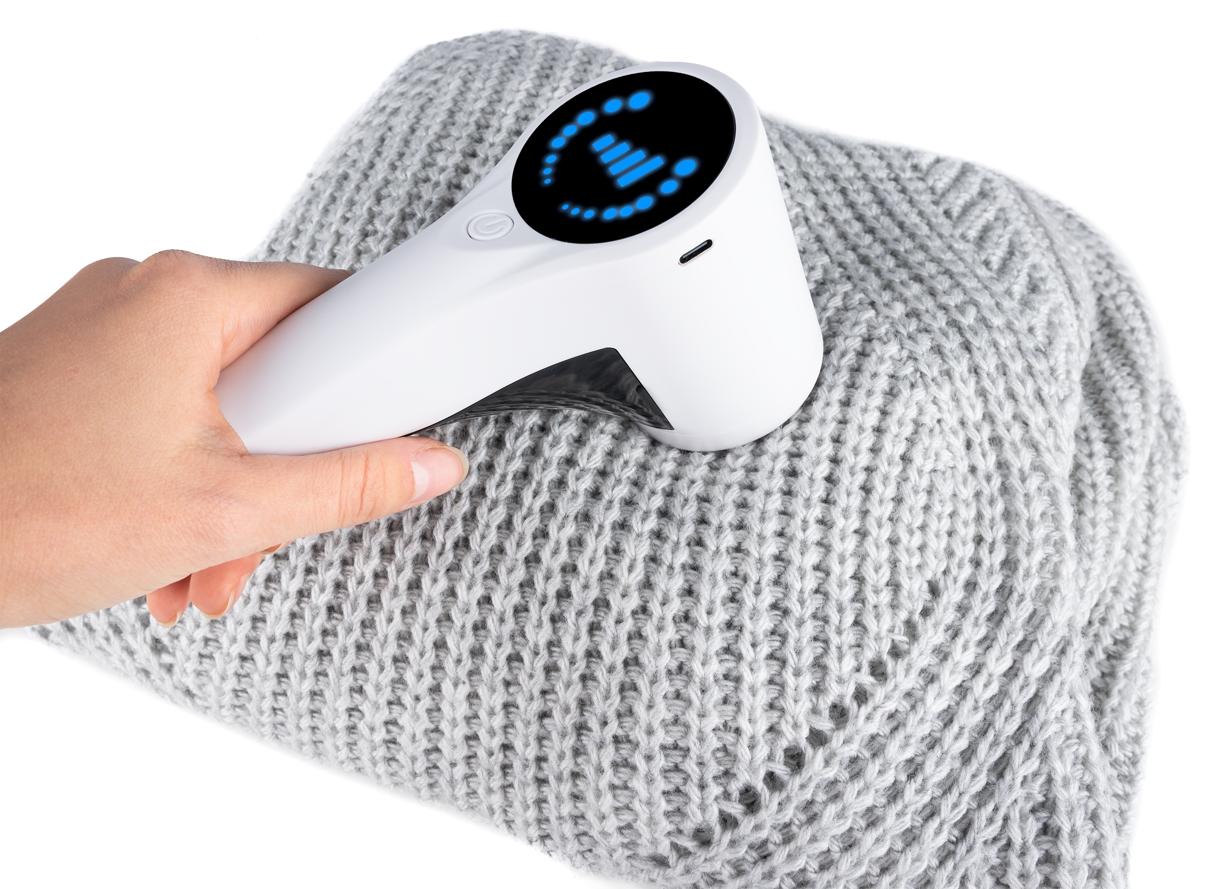 MASZYNKA GOLARKA DO UBRAŃ TAPICERKI SWETRÓW KOCÓW ODZIEŻY AKUMULATOROWA Zasilanie akumulatorowe