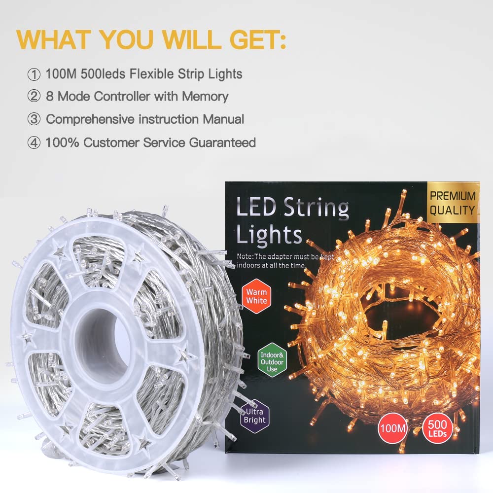 AVOALRE Lampki Świąteczne Łańcuch 500 LED 100M — miniatura 7