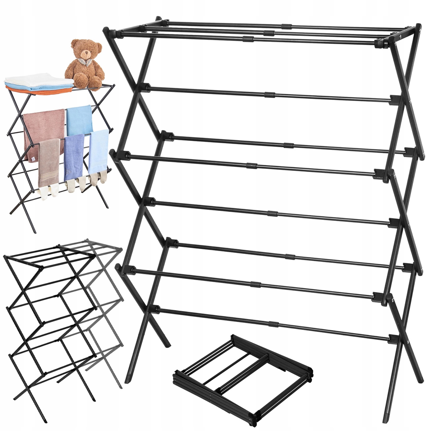 Levně Sušák Na Prádlo Vertikální, Stojící, Skládací, Teleskopická, 6 Vrstev