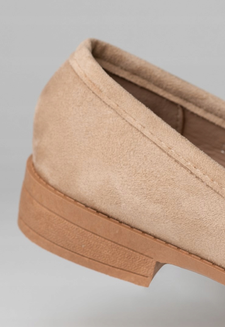 Mokasyny zamszowe z kokardą logowane zdobienie lekkie slip on fango 38 Marka bez marki