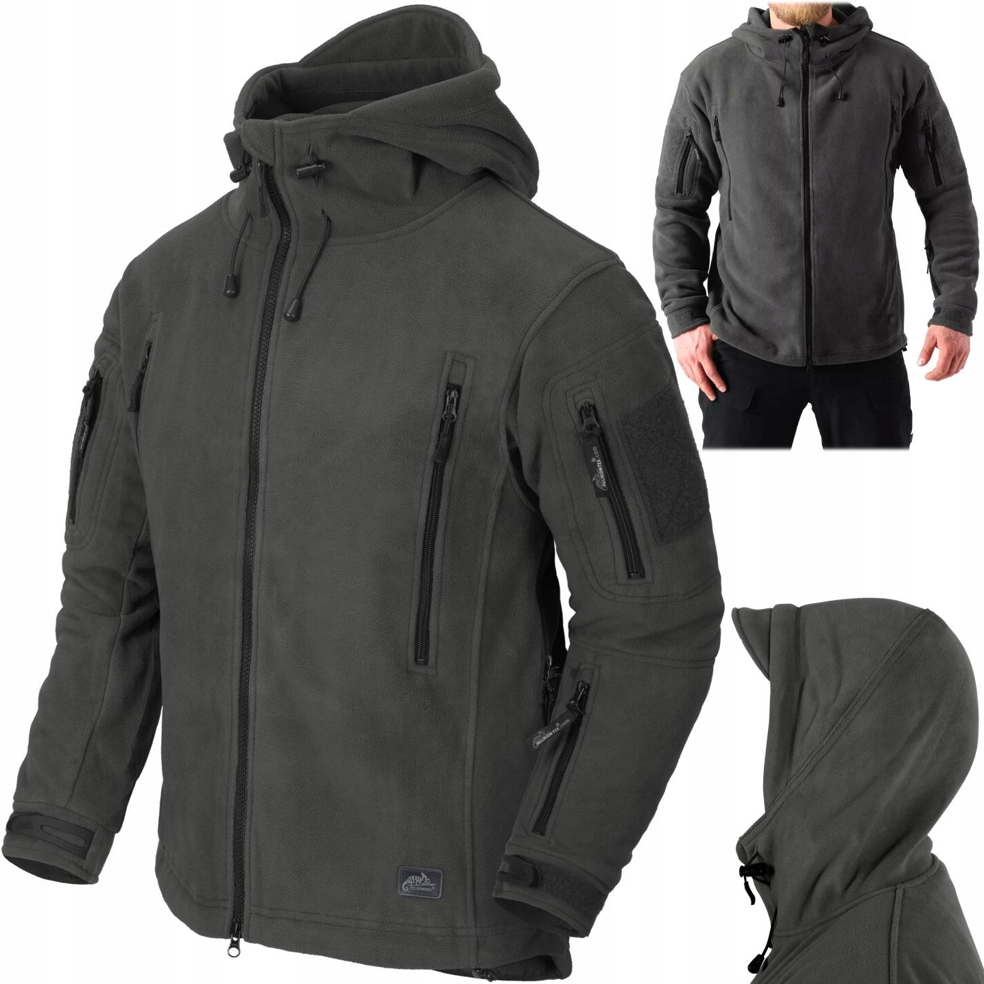 Mikina Fleecová s kapucí rozepínací Fleecová Mikina Helikon Patriot Shadow Grey vel. XL