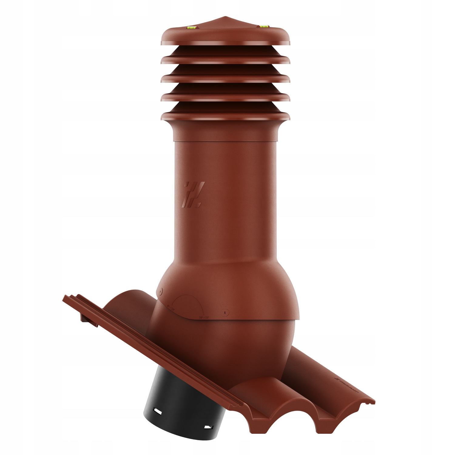 Větrací komín fi125 HiVent střešní krytina Braas Grecka Kasztan