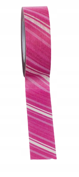 TAŚMA OZDOBNA SAMOPRZYLEPNA RÓŻOWA W SZARE PASKI FANCY ASTRA