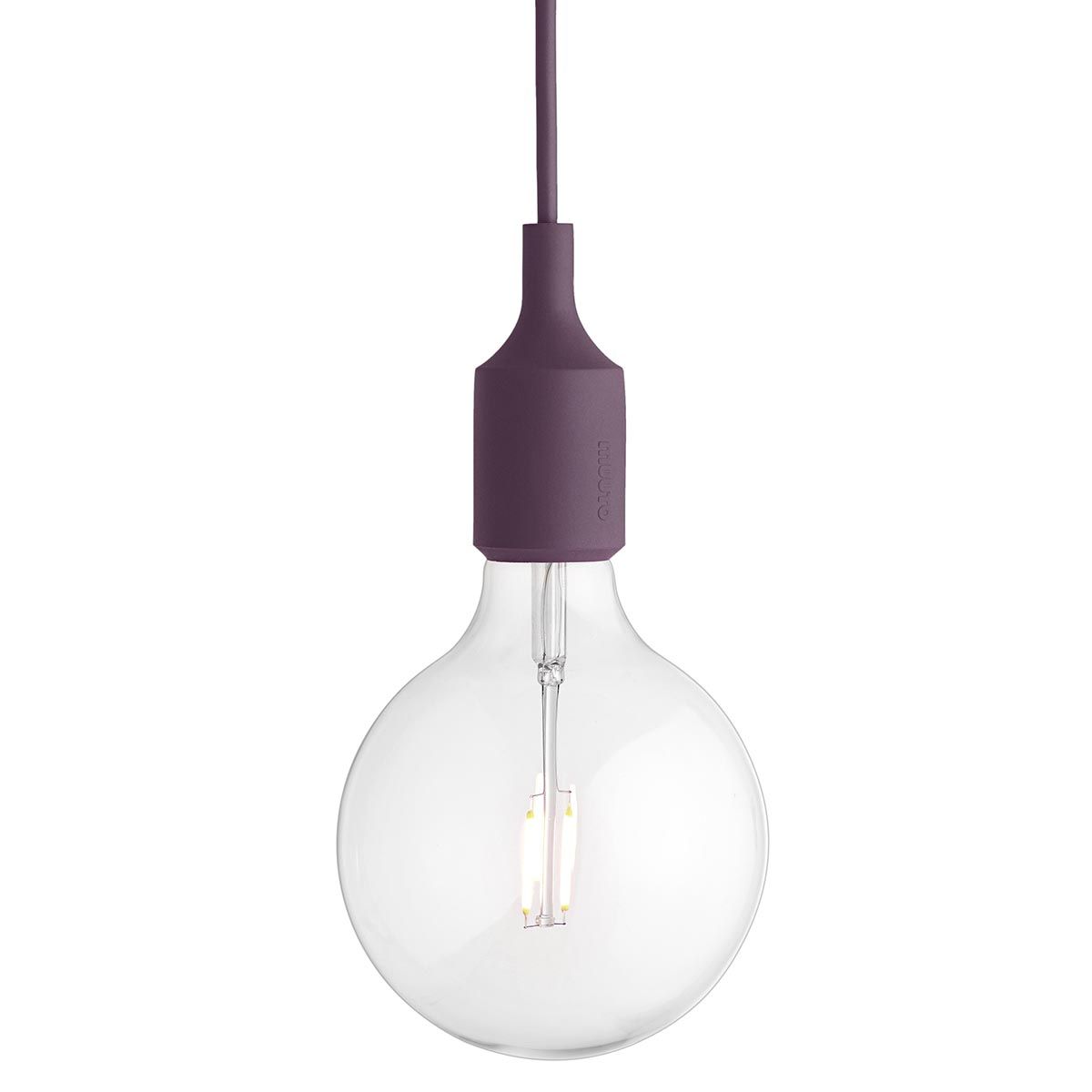 Muuto E27 Závesná Lampa Led Žiarovka Burgundská
