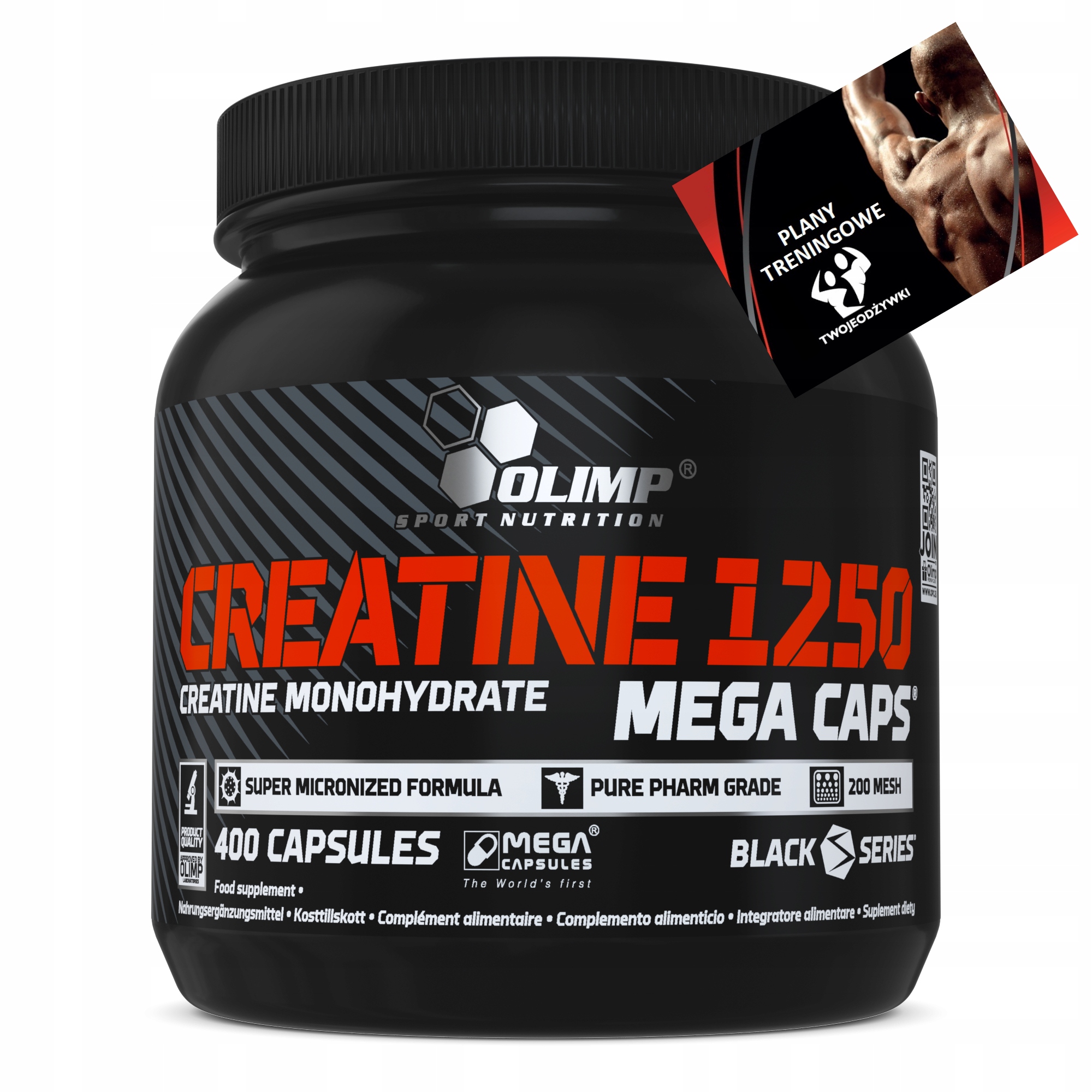 Olimp Kreatin Creatine 400 kapslí 1250 mg Monohydrát Vitamíny Minerály Síla