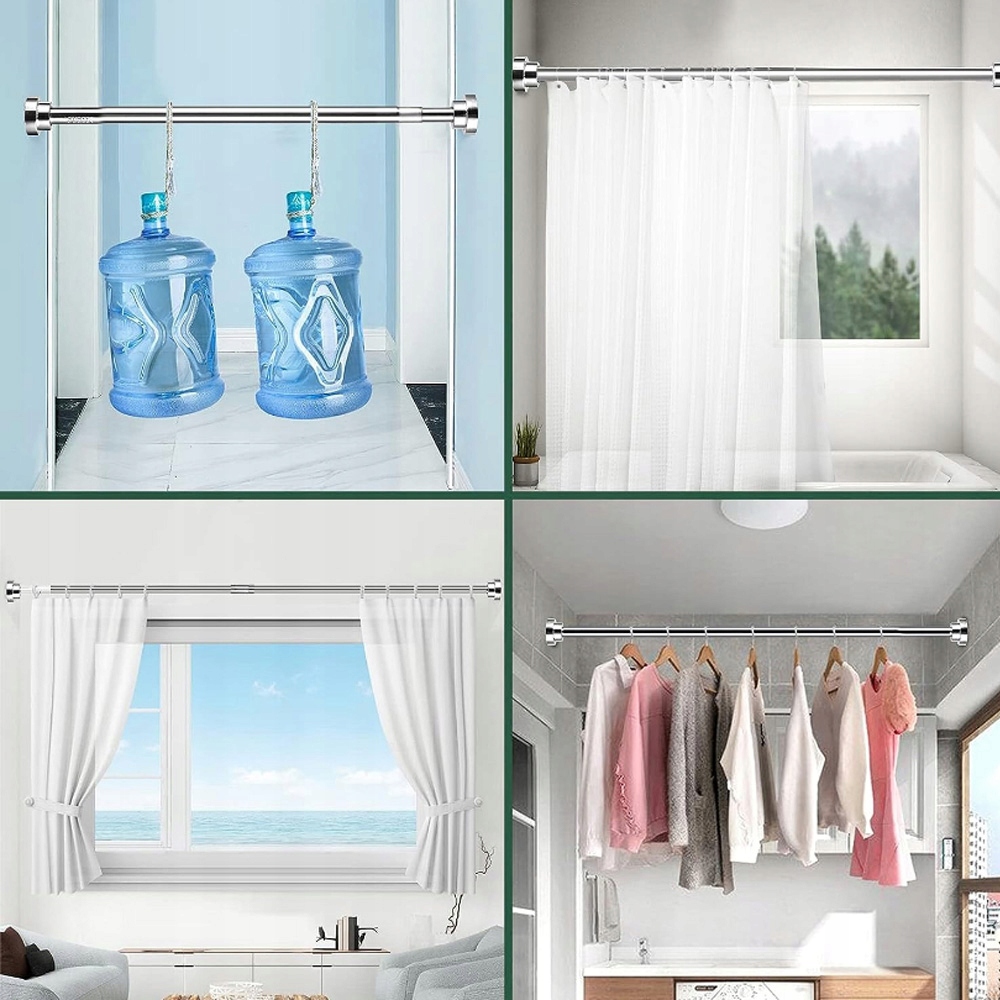 WIESZAK NA UBRANIA DRĄŻEK TELESKOPOWY BEZ WIERCENIA 85-140 STAL NIERDZEWNA Waga produktu z opakowaniem jednostkowym 0.68 kg