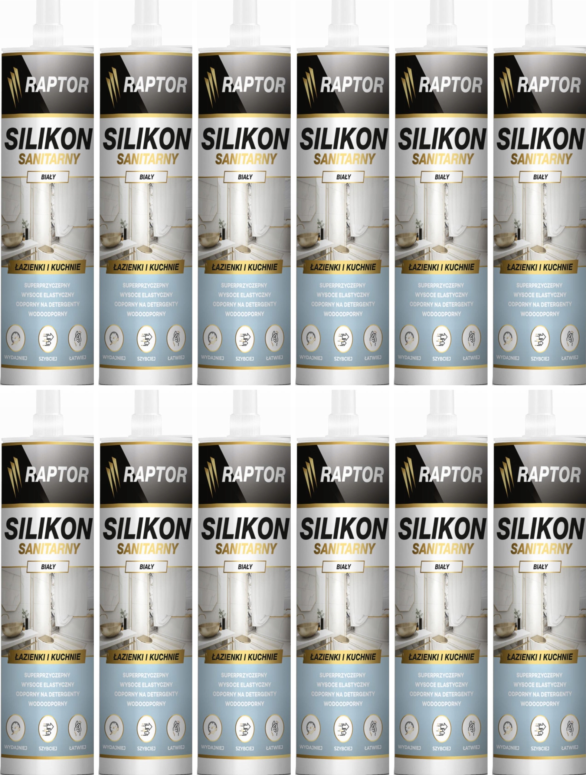 Sanitární silikon barva Bílá 280 ml Raptor