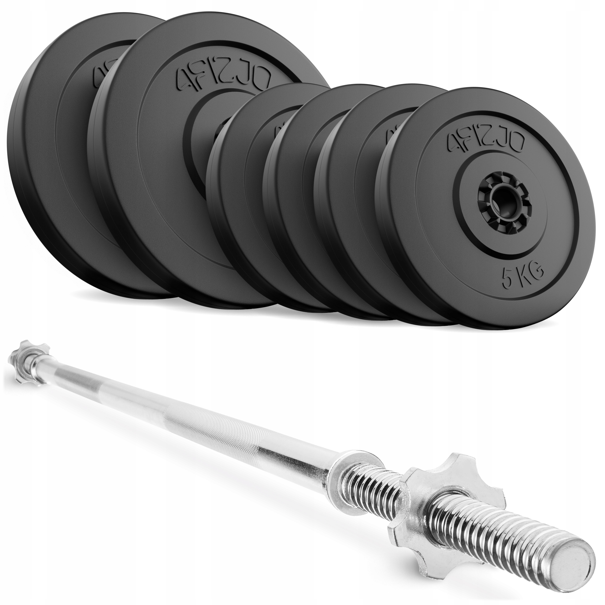 Zestaw Kulturystyczny Sztanga Gryf Prosty 150 CM Obciążenie Talerze 40 Kg