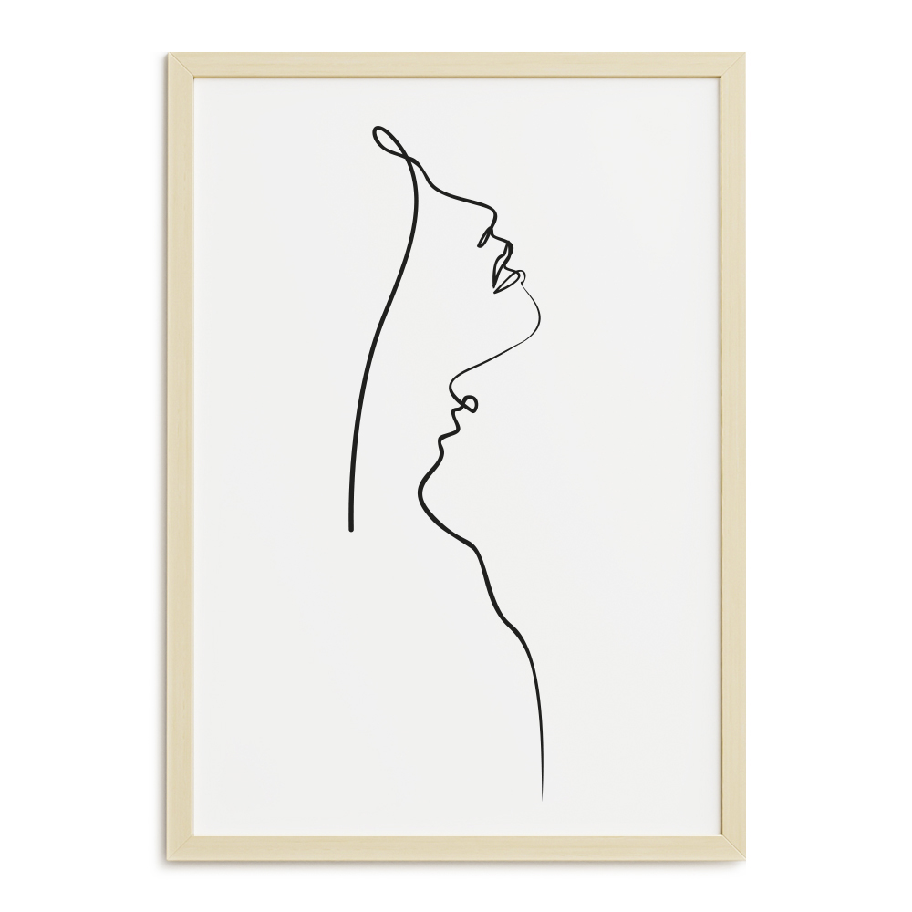 PLAKAT A3 NOWOCZESNY PARA JEDNA LINIA MIŁOŚĆ SZKIC