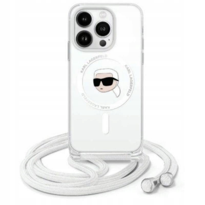 Karl Lagerfeld Crossbody IML Karl Head MagSafe Pouzdro pro iPhone 16 (průhledné)