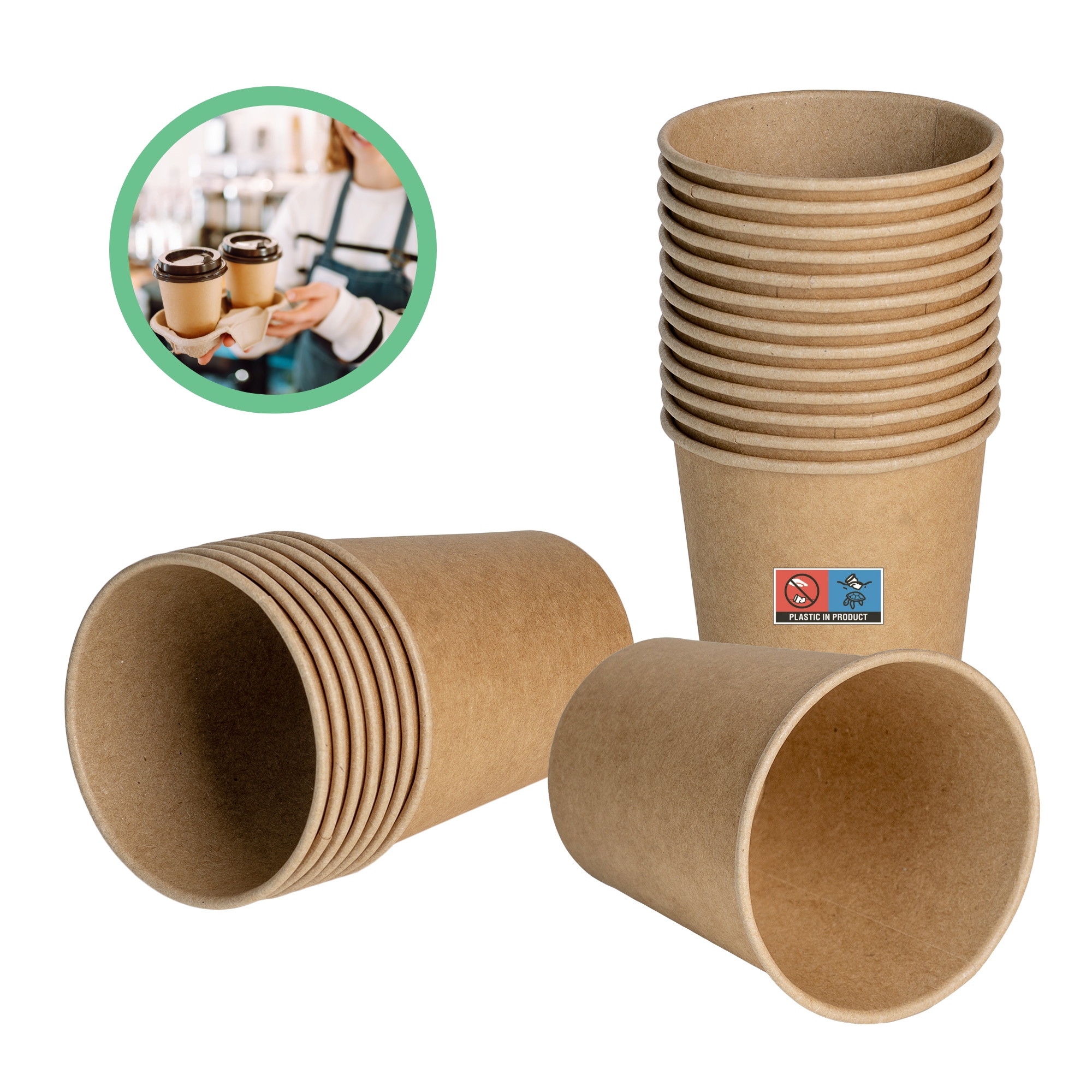 Kubki papierowe Kraft 400 ml 50 szt.