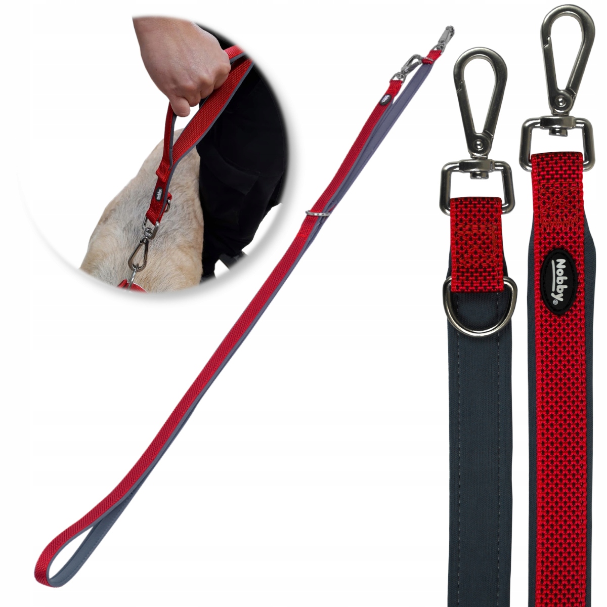 

Smycz spacerowa Przepinana z Hamulcem Uchem L-XL