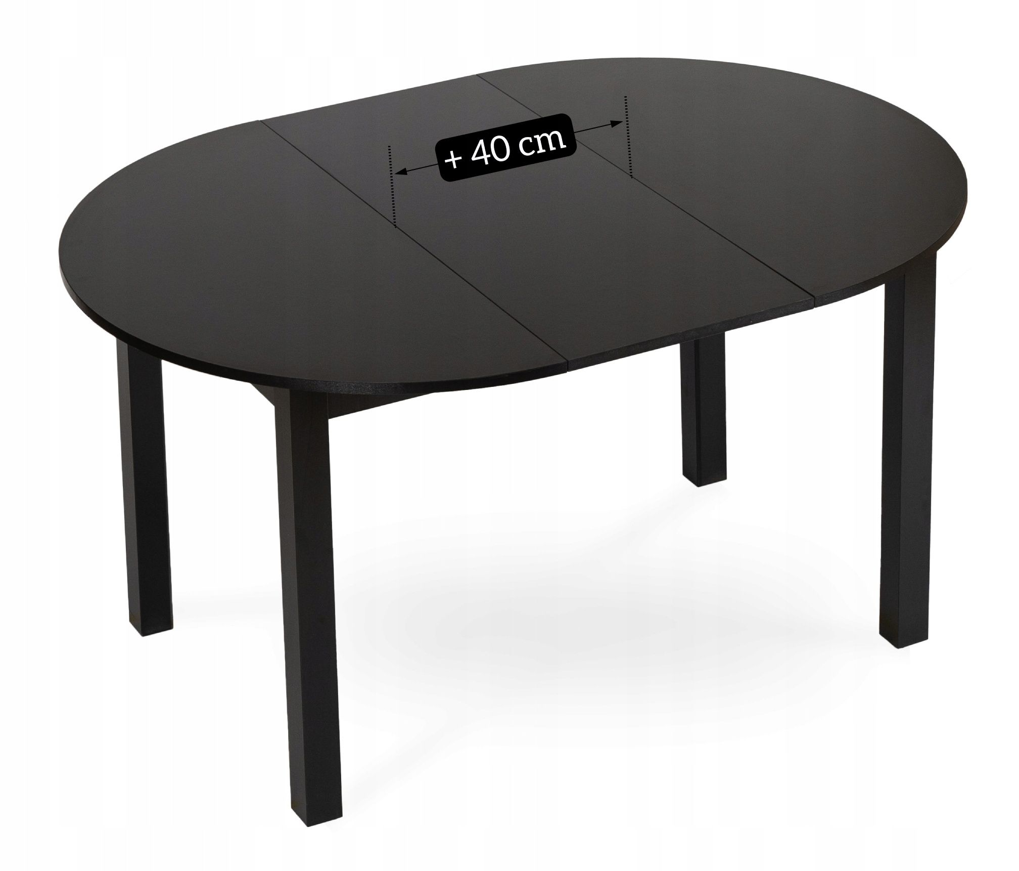 Stół Rozkładany Do Salonu Okrągły Jadalni Kuchni Kuchenny Czarny Loft HARRY Kolor mebla czarny