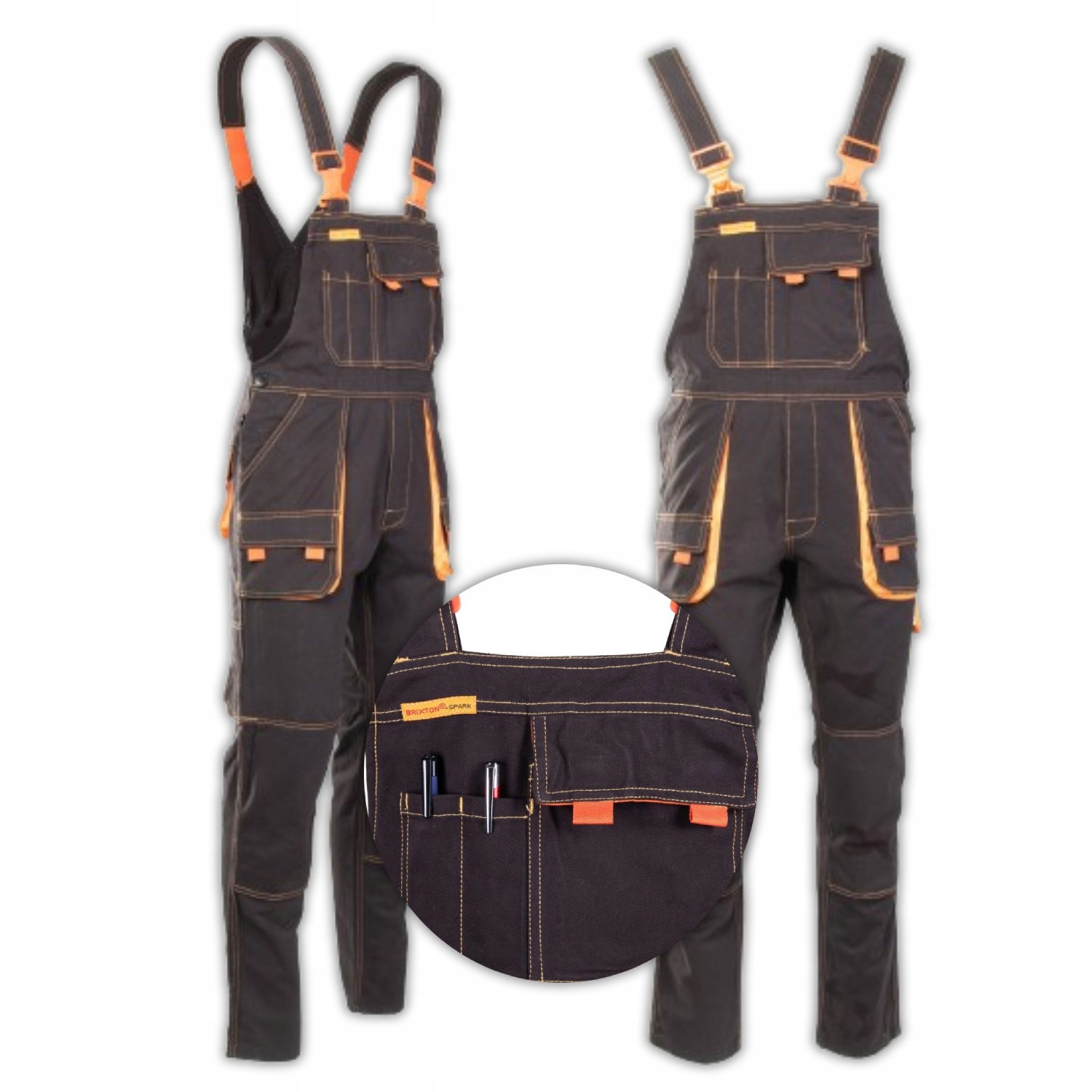 Spodnie robocze ogrodniczki Brixton Spark 100% bawełna, rozmiar 58