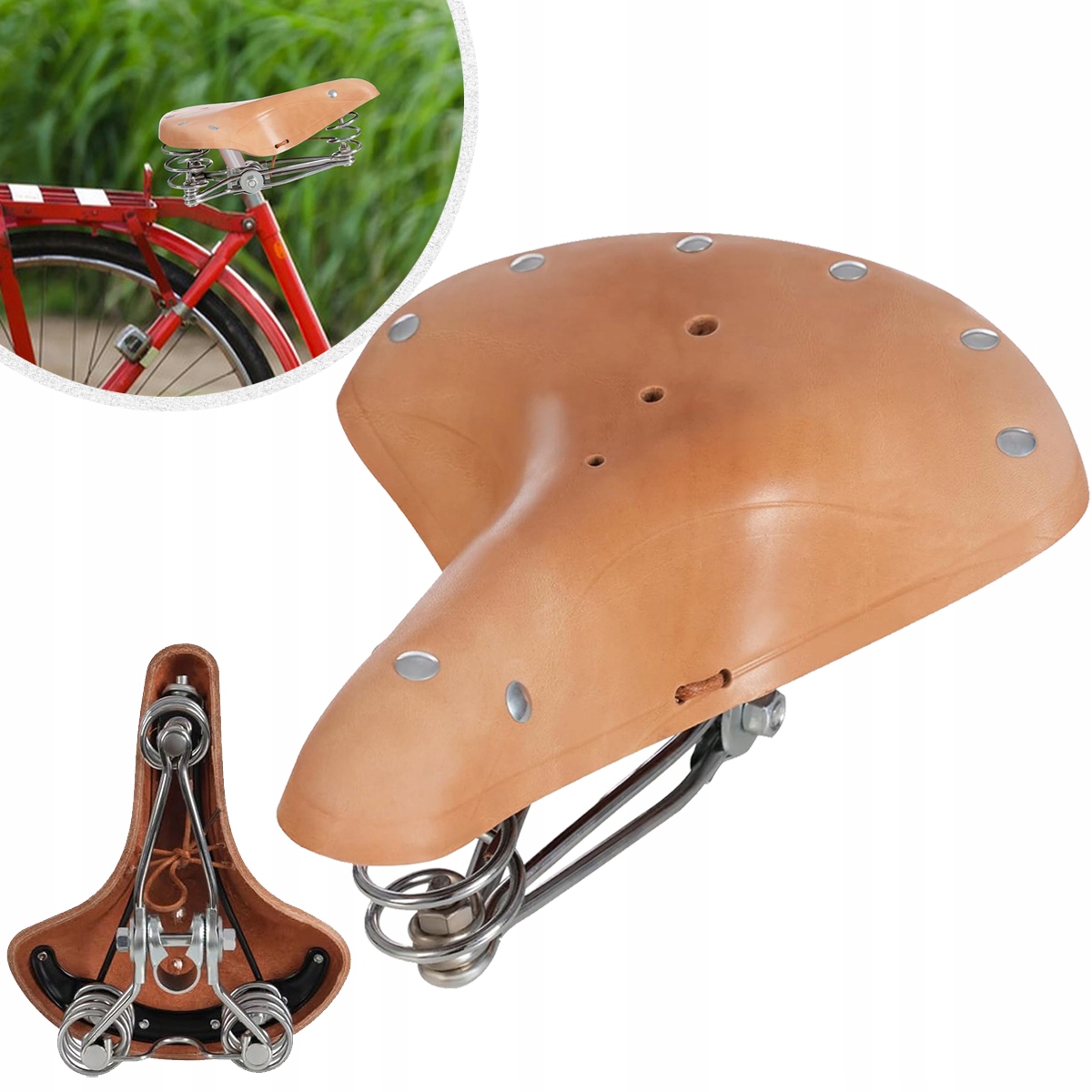 Siodełko Rowerowe Brązowe Retro
