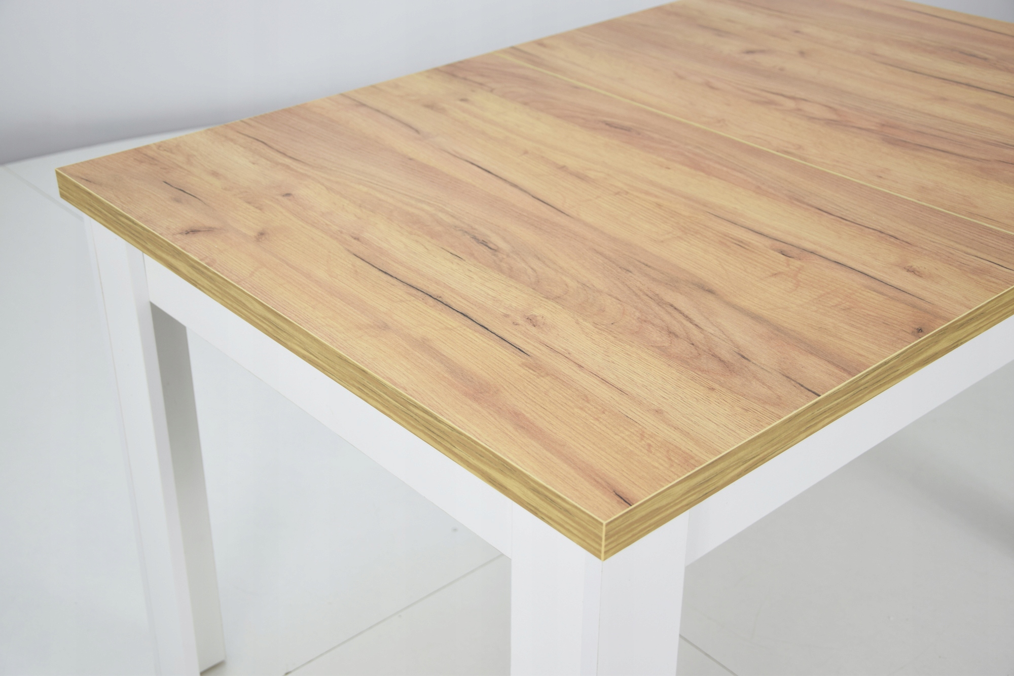 BIAŁY stół 80x140 blat CRAFT i 4 KUCHENNE KRZESŁA Kolor blatu dąb craft