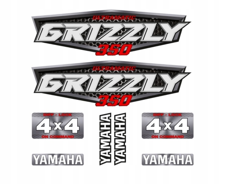 

Zestaw naklejek Yamaha Grizzly 350 kolor srebrny