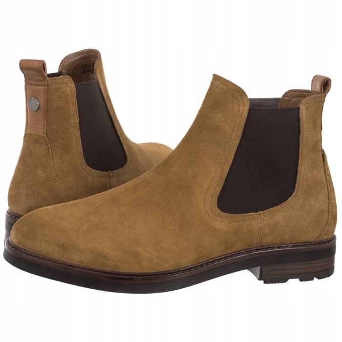 Kožené boty Pánské lodičky Pepe Jeans Leeds Road PMS500001 Béžové