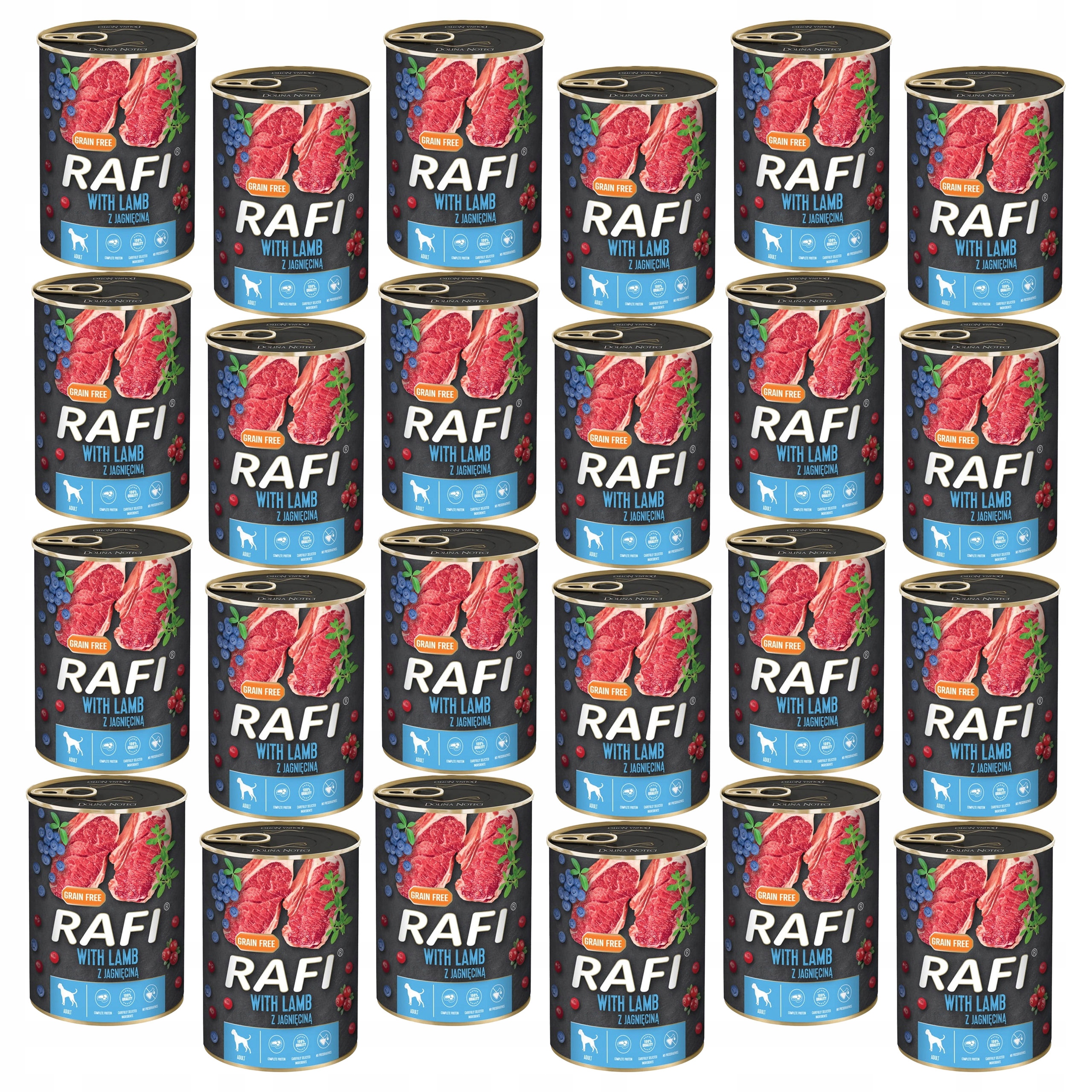 Levně Dolina Noteci Rafi Krmivo mokré pro psa Jehněčí 24 x 400 g