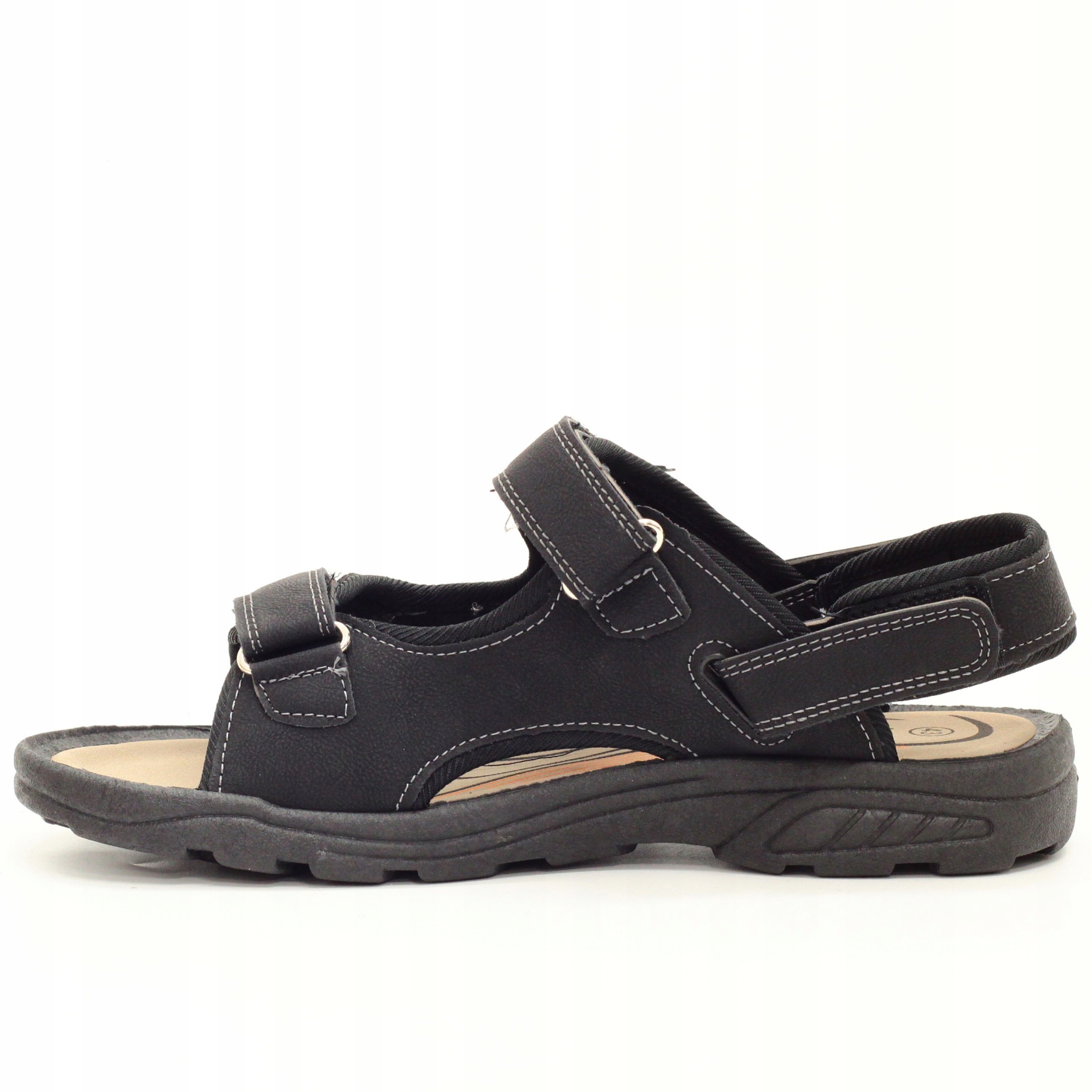 SANDAŁY MĘSKIE CZARNE SPORTOWE REGULACJA NA RZEP Rozmiar 45