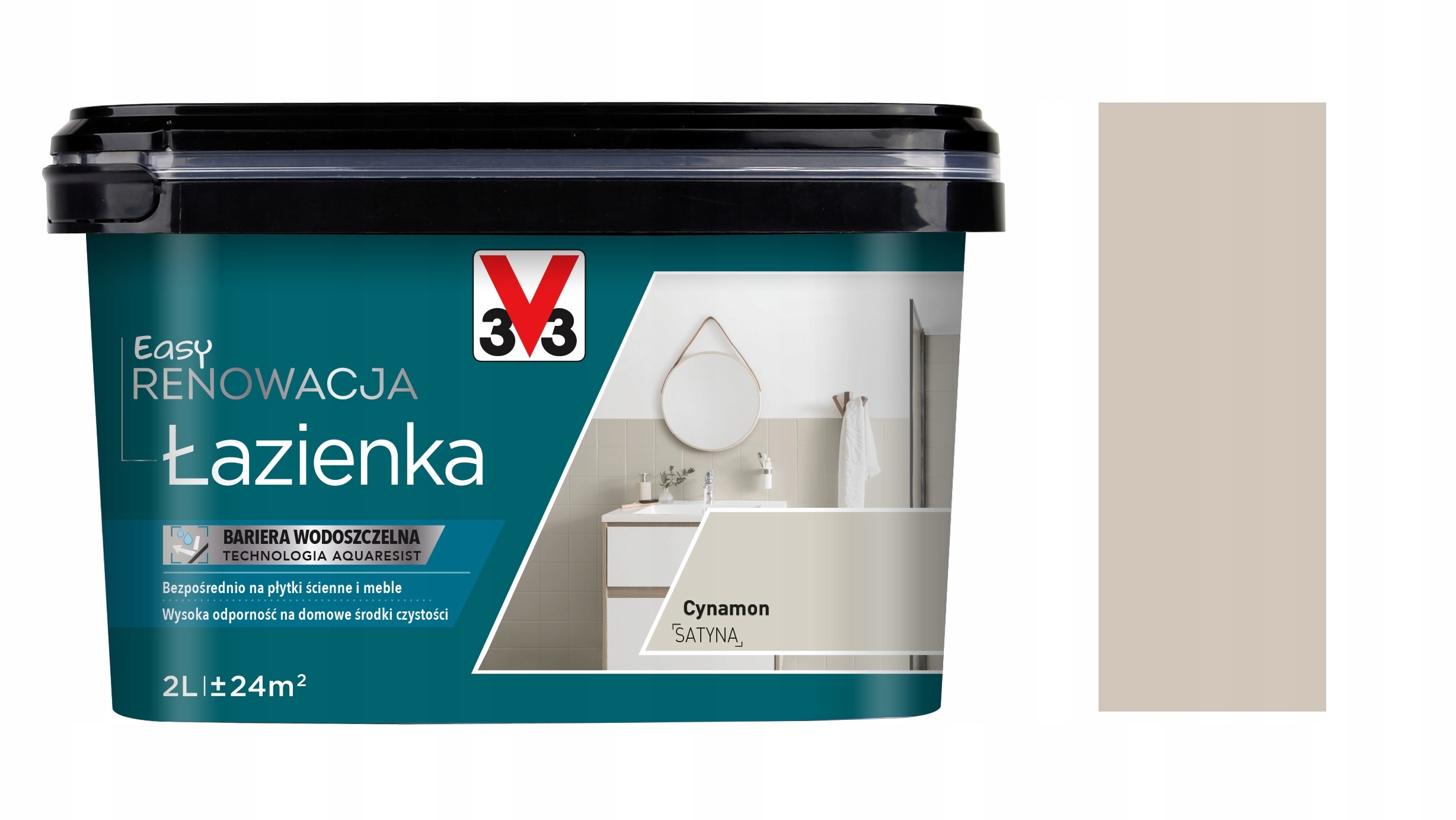 Farba V33 Easy Renowacja Łazienka Cynamon 2L
