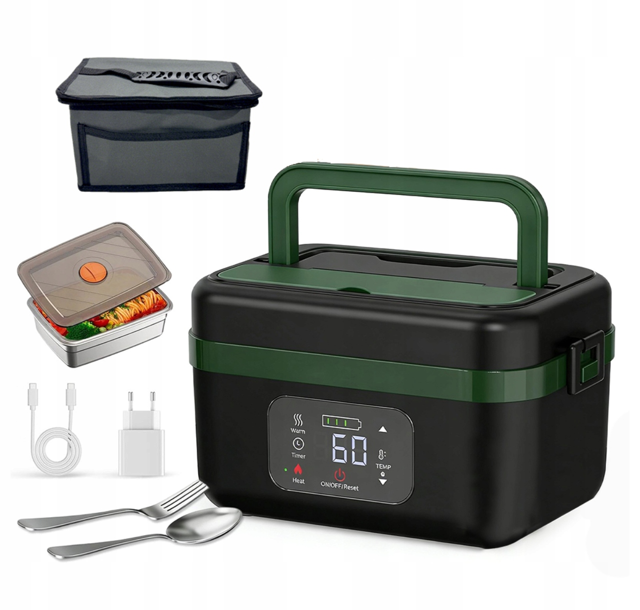 Elektrický Obědový Box Ohřívaný Na Potraviny S Nádobou 1 L 16000 mAh