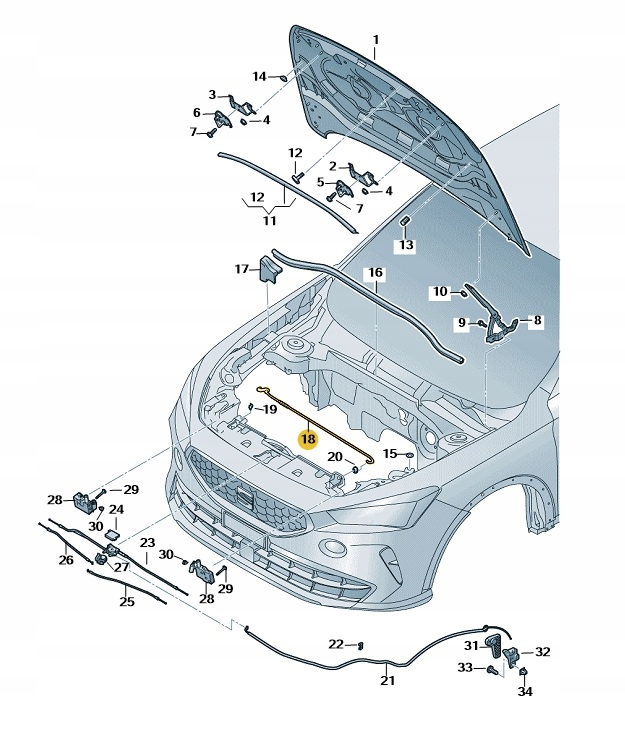 PODPÓRKA MASKI CUPRA FORMENTOR ORYGINAŁ OE