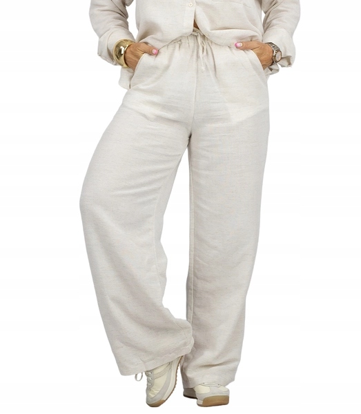 Kalhoty Wide Leg široké látkové z viskózy Agrafka XL