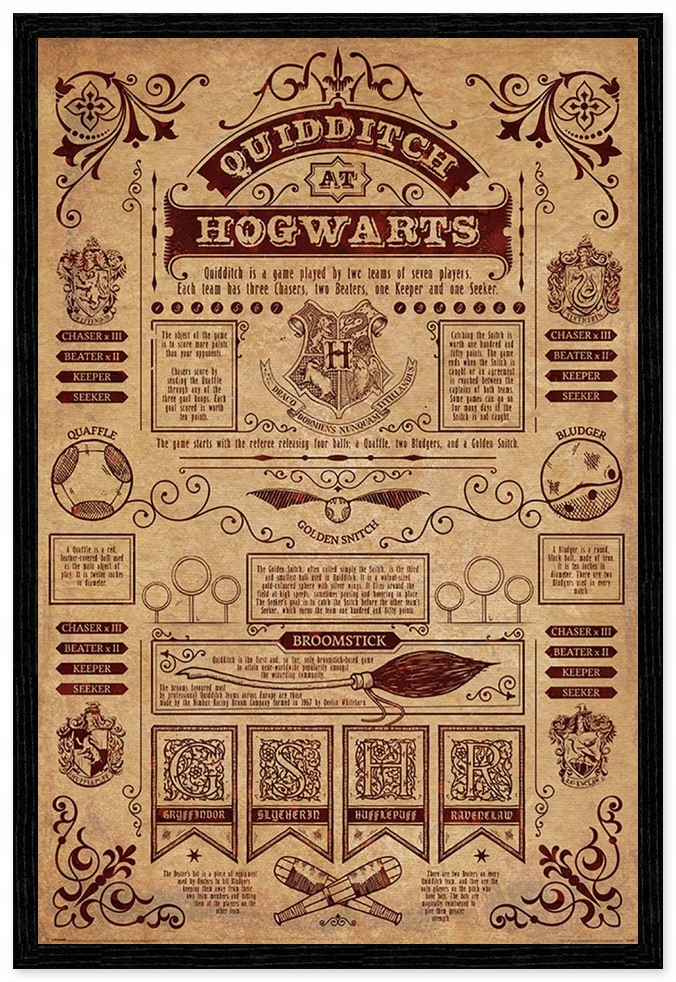 Plakat Harry Potter Quidditch Hogwarts 61x91,5 cm Szerokość produktu 61 cm
