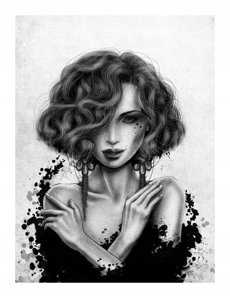 Tapeta Žena Abstrakt Portrét Figura 206x275 Černobílá lepidlo